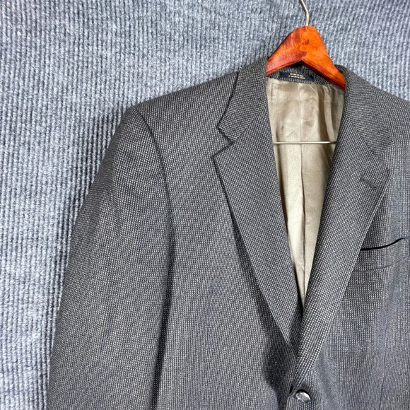 Hart Schaffner Marx Jacket Mens 42‎ R Gray Wool Blazer Sports Coat Wedding Retro - Picture 6 of 15